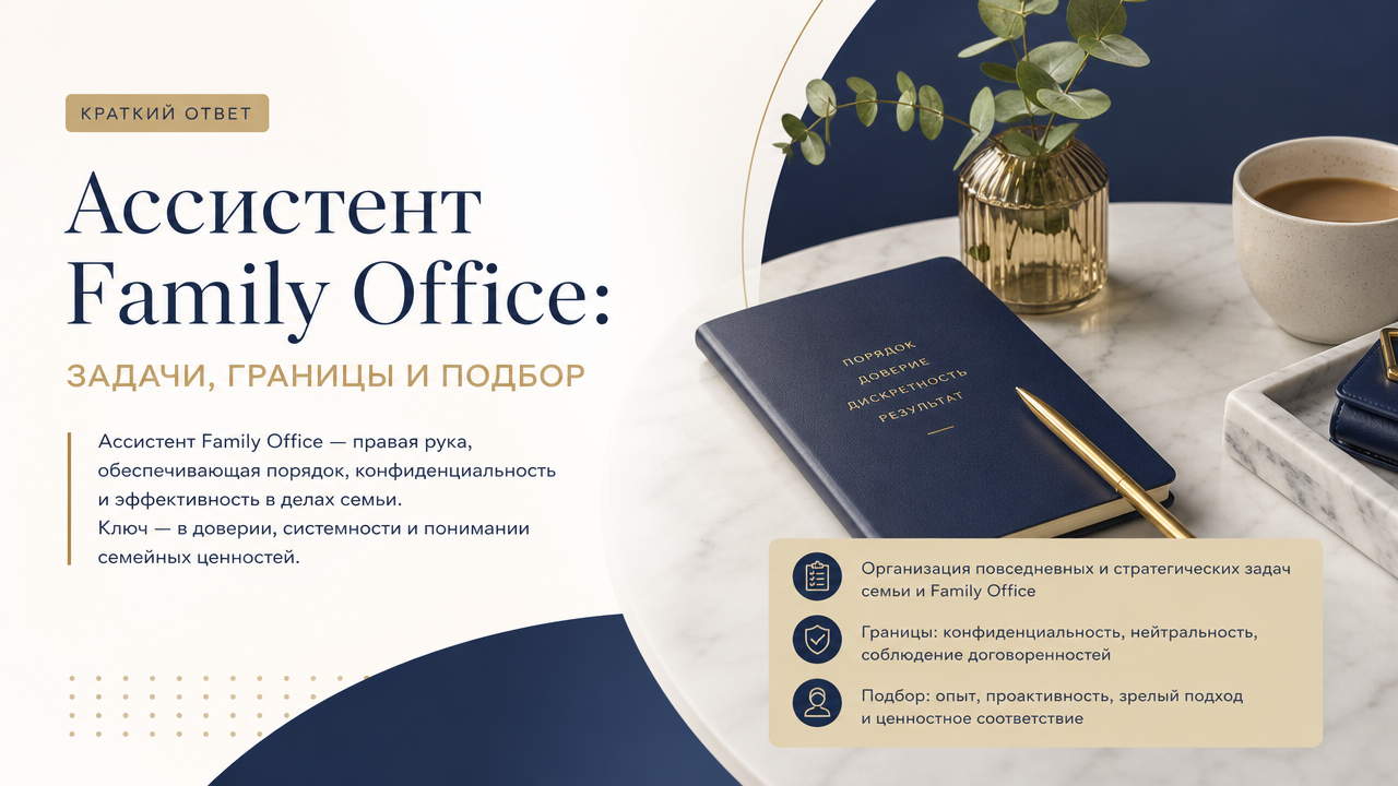 Ассистент Family Office: задачи, границы и подбор
