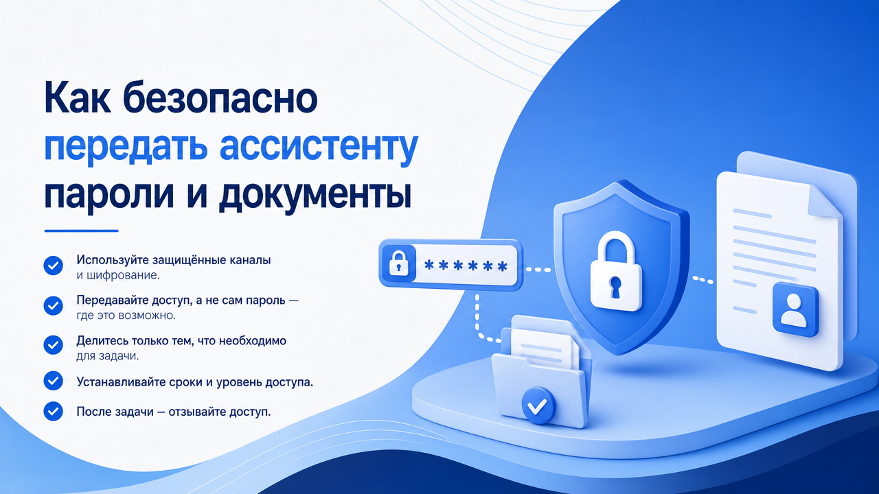 Как безопасно передать ассистенту пароли и документы