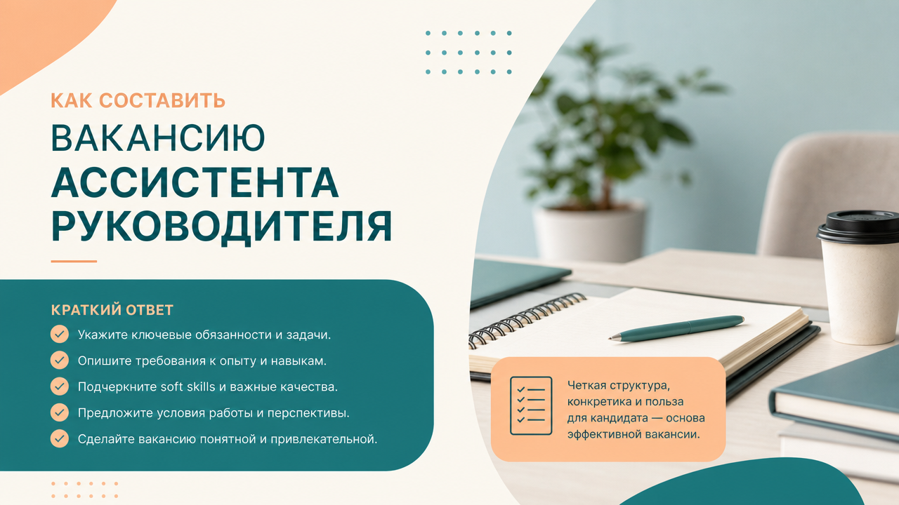Как составить вакансию ассистента руководителя
